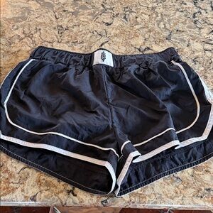 FP Movement by Free People Black Athletic Shorts with White Piping